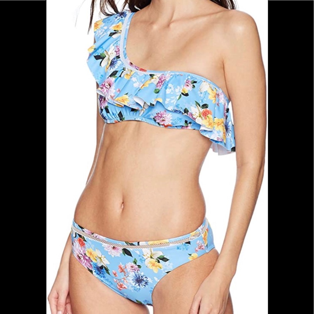NWT Nanette Lepore ruffle bikini bottom, large